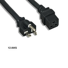 Kentek 8' ft 12 AWG Power Cord NEMA 5-20P to IEC-60320 C19 20A/125V SJT Black picture