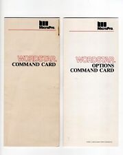 Vintage MicroPro Wordstar 1986 Command Card & 1982 Options Command Card picture