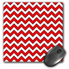 3dRose Chevron Pattern Red and White Zigzag, Mouse Pad, 8 by 8 inches picture