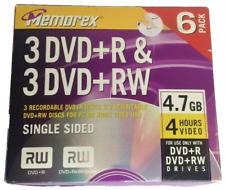 Memorex 4.7 GB 6 Pack 3 DVD+RW DVD+R Blank Storage Media Rewritable Discs picture