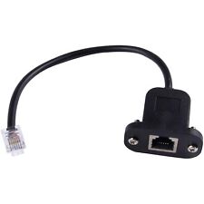 RJ12 6p6c Female to Male Telephone Panel Mount LAN Network Ethernet Extension Ca picture