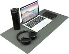 31.25'' x 15.6'' PU Leather Desk Pad - Extra Large Portable Mouse Pad (Gray) picture
