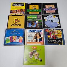 Lot of 10 Vintage Design Software CD ROMs Print Shop Hallmark Record Win 95/98 picture