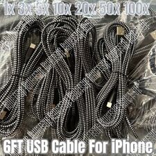 Fast Charger Cable Heavy Duty 6FT For iPhone 14 13 12 11 X 8 7 Charging Cord Lot picture