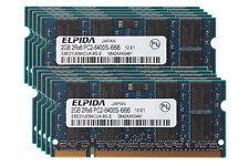 10pcs Elpida 2GB 2RX8 DDR2 800MHz PC2-6400S 200PIN SODIMM Laptop Memory RAM Kits picture