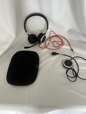 Jabra Evolve 40 Wired USB Headset ENC010 w/Volume Control & Case Tested Working picture