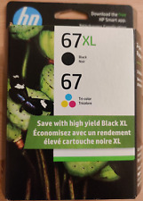 New Genuine HP 67XL & 67 Black Color 2PK Ink Cartridges DeskJet 1250 EXP 2025 picture