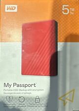 WD NEW 1TB 5TB My Passport Portable External Hard Drive RED with Tracking# picture