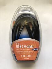 Radio Shack 6 ft A-B Gold Plated USB 2.0 cable BRAND NEW SEALED picture