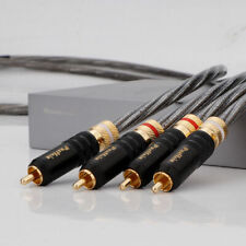 Pair RCA Cable 7N OCC Copper Sliver Plated Audio Line with Gold Plated RCA Plugs picture