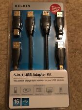 New Belkin USB 5 in 1 Cable Kit with Adapters 16 ft Charge, Sync USB picture