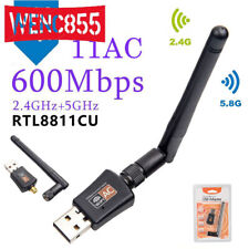 600Mbps Network Adapter Dual Band 2.4/5Ghz Wireless USB WiFi Adapter w/Antenna picture
