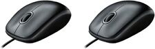 (2-Pack) NEW Logitech B100 Wired Corded USB Mouse for PC & MAC 910-001439 -Black picture