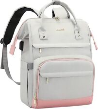LOVEVOOK Laptop Backpack for Women Fashion Travel 15.6 Inch, Light Gray-pink  picture