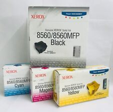 Black Cyan Magenta Yellow Genuine Xerox 8560 8560 Solid Ink Cartridges In Box picture