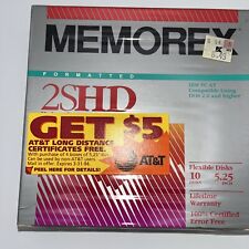 Memorex 2SHD Flexible Disks 10Pk 5.25” Disc NEW NOS Floppy Disk Sealed 5663 picture