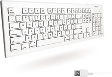 Imac Wired Full Size USB Mac Keyboard with Numeric Keypad White PC Keys picture