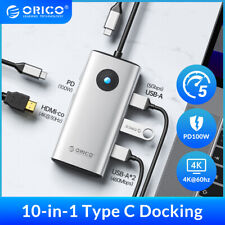 ORICO USB C Docking Station Dual Monitor for Dell/HP/Lenovo/Surface 5/6/9/10in1 picture