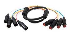 Audio Cable 59 1/8in XLR 3 Pin 4x Plug To 4x Socket Aux Adapter IN Black picture