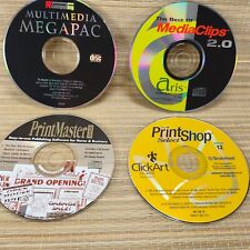Lot of 4 Vintage CD-ROM Software Programs PrintShop Multimedia Windows PC picture