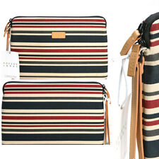 Greene + Gray Coated Canvas Sleeve Slip Pouch Stripes Case Bag For Laptop 11