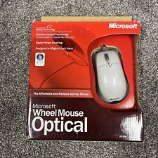 Vintage Microsoft Wheel Mouse Optical Mouse White USB PS - White Open Box picture