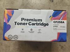 Hallolux Premium Compatible Toner Cartridge CF258A 2pcs Black NEW picture