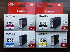 Genuine Canon MAXIFY PGI-1200 XL Black Cyan Magenta Yellow OEM Ink Cartridge Set picture