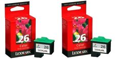 2 New Genuine Factory Sealed Lexmark 26 Color Inkjet Cartridges picture