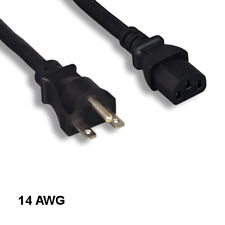 Kentek 8' ft 14 AWG Power Cord NEMA 6-15P to IEC-60320 C13 15A/250V SJT Black picture