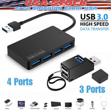 USB 3.0 Hub 4-Port Adapter Charger Data Slim Super Speed PC Mac Laptop Desktop picture