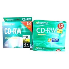Lot of 15 Unused Memorex CD-RW CDs CD Rewritable Discs with Cases picture
