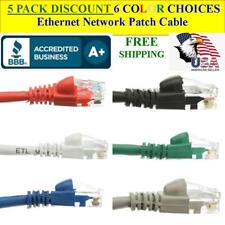 5 PACK 10 Ft Cat5e Ethernet Network Computer Patch Cable for PC, XBOX, PS3, PS4 picture