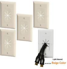 Split Wall Plate With Flexible Opening Almond-Beige Color Qty 5 NEW original Pak picture