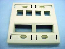 Leviton Ivory 2-Gang Flush Mount 8-Port Quickport Angled Wallplate 40807-B2I picture