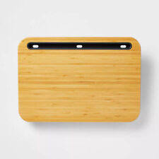 Bamboo Lap Desk with Powerbank and Charging Cable Brown/Black - Threshold picture