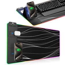 XXL Mouse Pad with Phone Holder, RGB Desk Mat with 15W Fast Charging, LED Lar... picture
