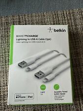 Belkin Boost Charge Lightning to USB-A Cable, 3.3FT, 2 Pack, White - E9F picture
