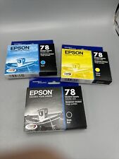 Lot of 3 Genuine Epson 78  Ink Cartridges Black, Cyan & Yellow expired 2021 picture