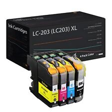 High Yield LC-203 XL  Ink Cartridges 4 Pack Color for Brother MFC Printer picture