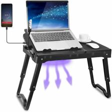 Adjustable Laptop Desk Bed Stand Foldable Table Desk w/ Mouse Pad Cooling Fan picture