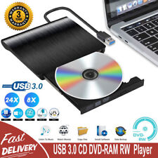 Slim External CD/DVD Drive USB 3.0 Player Burner Reader for Laptop PC Mac HP US picture