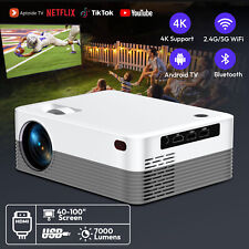 Projector Android TV 4K 1080P UHD 5G WiFi LED Movie Video Home Theater HDMI AV picture