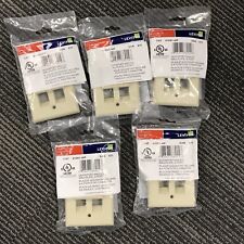 **NEW** LOT of 5 Leviton Ivory Quickport 4-Port Wallplate Angled  picture