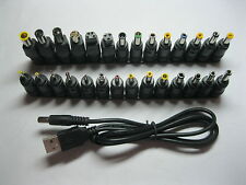1 set DC Power 2.1mm Jack to 28 Plug Adapter Notebook Laptop with USB Cable New picture