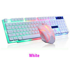 Computer Desktop Gaming Keyboard and Mouse Mechanical Feel LED Light Backlit picture