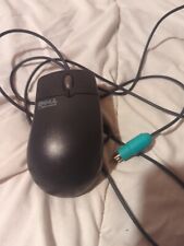 Vintage DELL  PS/2 Wired Mechanical Ball Wheel Mouse Black picture