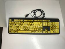 EZ Eyes ™ Keyboard KB520 with Yellow Keys and Large Print Black Lettering picture