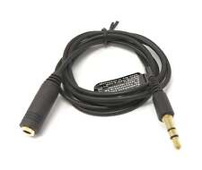 Audio Cable 5 29/32in Stereo Aux Jack 0 1/8in Plug To Socket IN Black picture