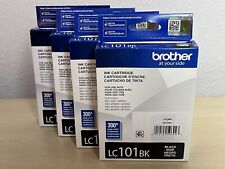 LOT OF 4 Genuine Original Brother LC101BK Black Ink Cartridge Exp 07/2025 SEALED picture